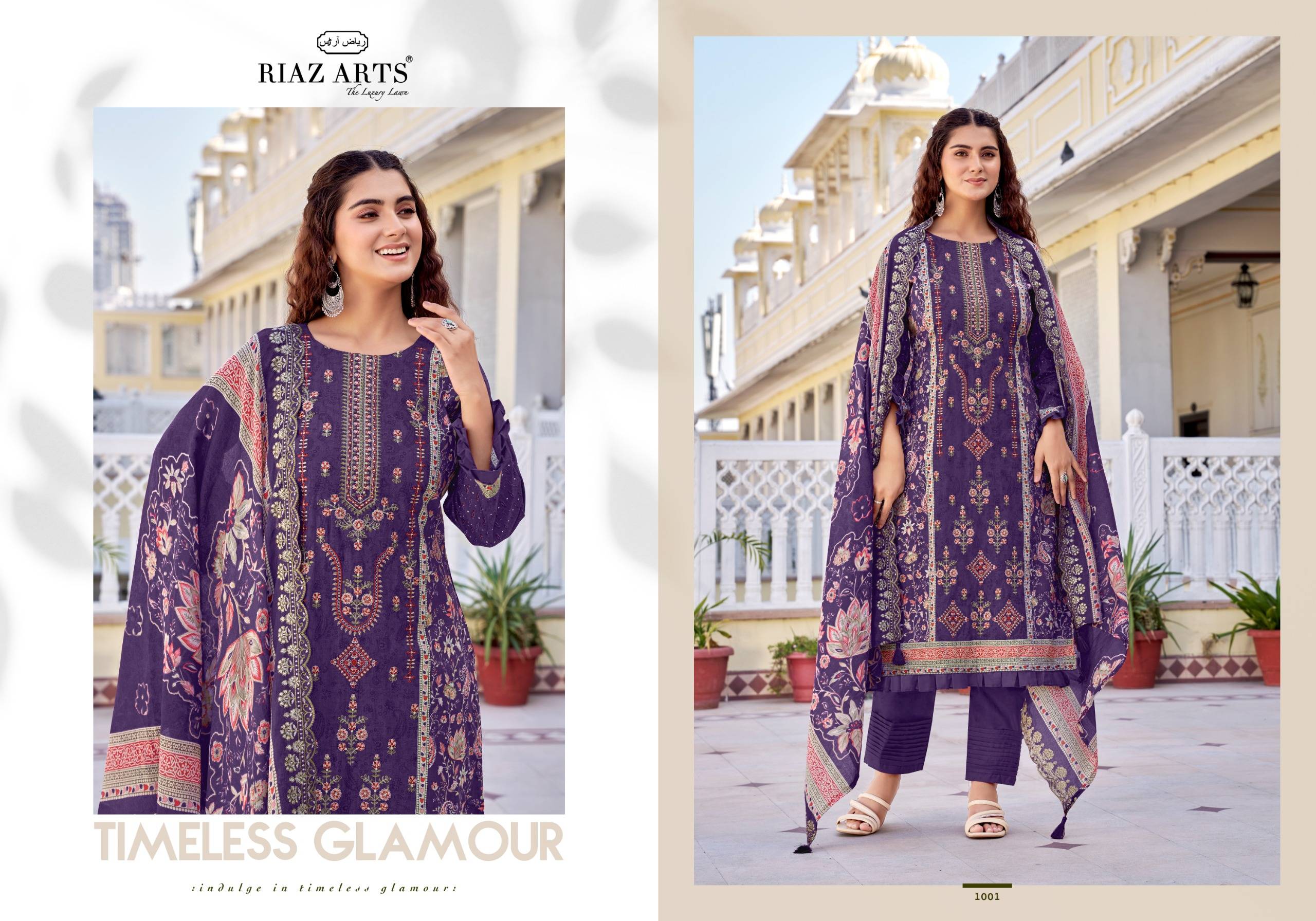 ABU REHAN-2 BY RIAZ ARTS 1001 To 1006 Series Pakistani Suits Ethnic Wear Pure Cotton Dresses At Wholesale
